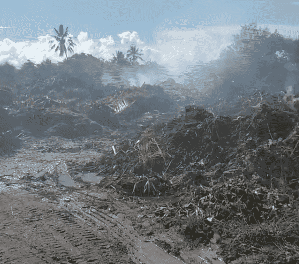 Incendie déchets verts déchèterie