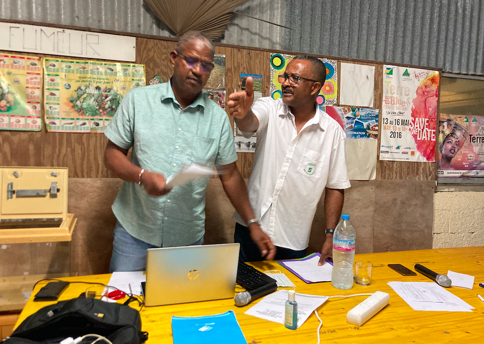 Ferdy Créantor lors de l''élection communale de Saint-Louis le 25 mai 2022
